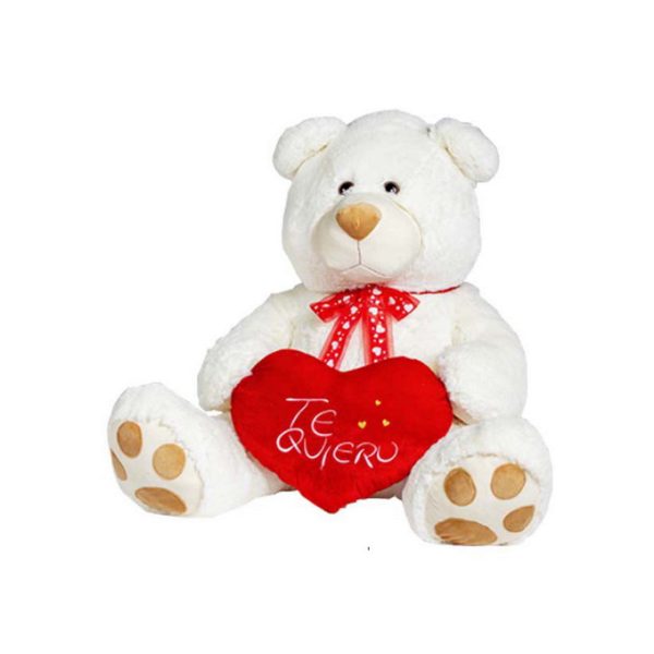 OSO BLANCO CORAZON TE QUIERO 95cm - PLC-13130