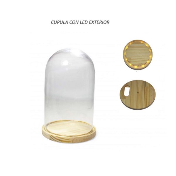 MD-CUPULALEDEX - CUPULA + BASE MADERA+LED EXTERIOR