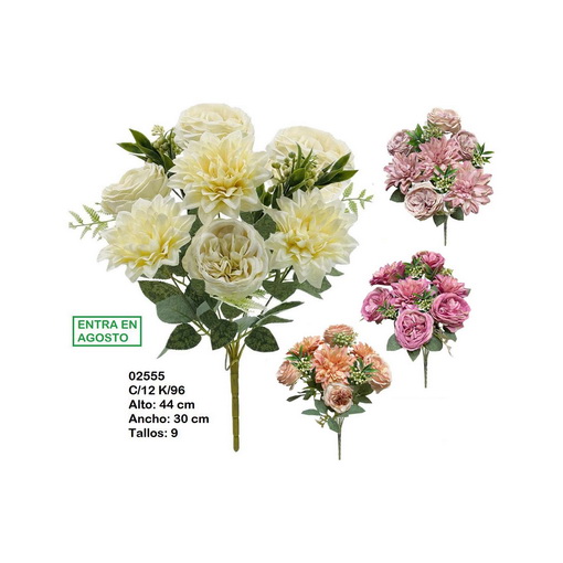 MP-02555-XX - RAMO DE DALIA Y ROSA DE JARDIN X 9